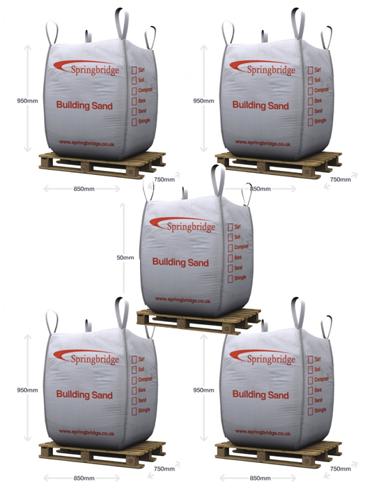 Building Sand - 5 Standard Bulk Bags Bundle