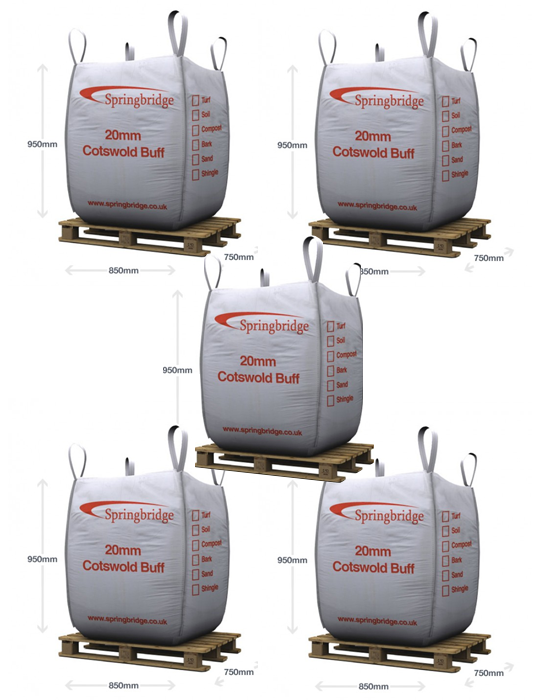 5 Standard 20mm Cotswold Buff Stone Bulk Bag Bundle