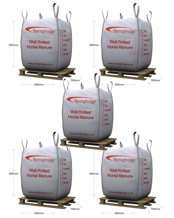  5 Standard Well Rotted Horse Manure Bulk Bag Bundle