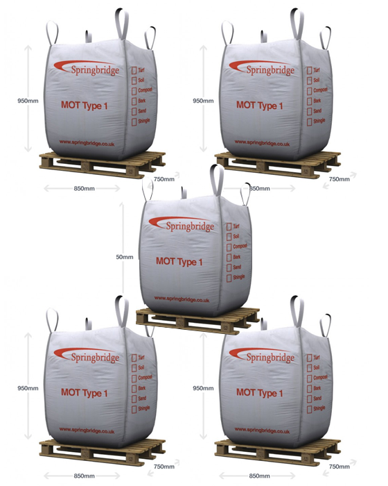 MOT Type 1 - 5 Standard Bulk Bags Bundle