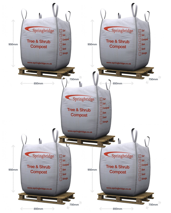  5 Standard Tree and Shrub Compost Bulk Bag Bundle