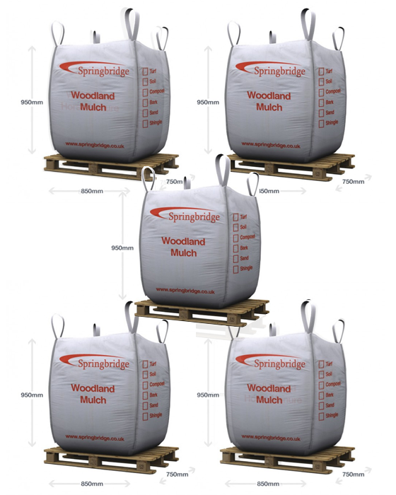  5 Standard Woodland Mulch Bulk Bag Bundle